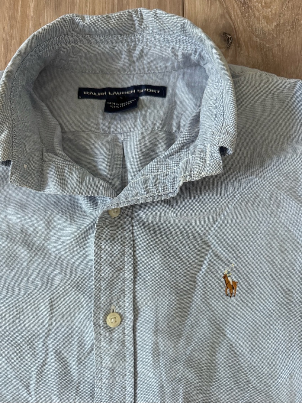 Ralph Lauren Sport Light Blue Button-Down Shirt with Pony Logo Vintage
